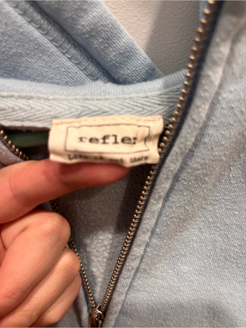 Women’s Light Blue Zip-Up Hoodie - Picture 3 of 4